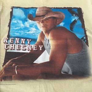 Kenny Chesney Graphic TShirt Yellow Size Small